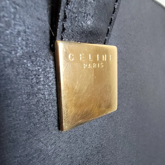 Celine Black Leather Bag - Céline Handbag w/ D-rings - Picture 9 of 12